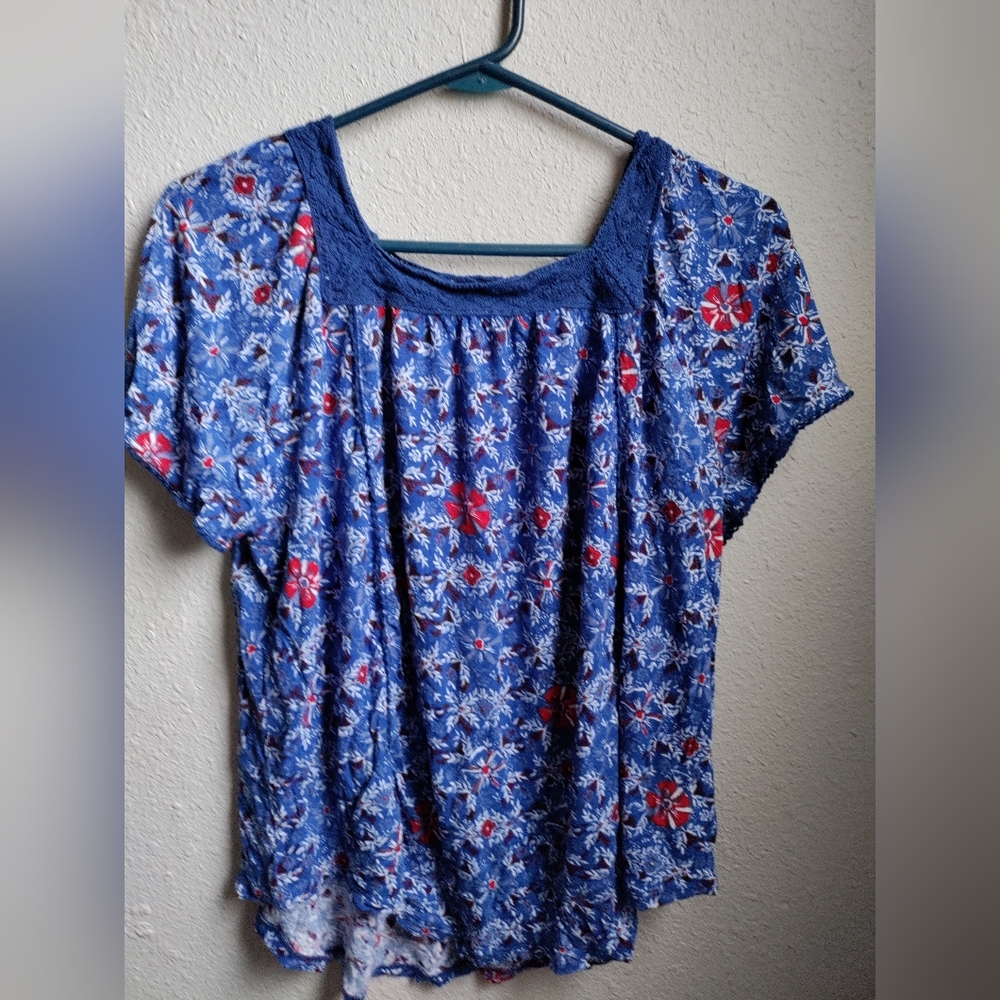 "Faded Glory" Red, White, and Blue blouse